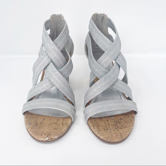 Donald J Pliner Jemi Strappy Wedge Sandal Silver Size 7.5 - Picture 6 of 10
